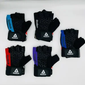دستکش بدنسازی نیمه انگشتی زنانه ریبوک - انعطاف‌پذیر با مچ‌بند چسبی