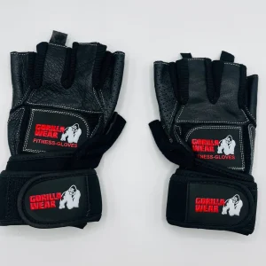 دستکش بدنسازی نیمه انگشتی مچ بند دار GORILLA WEAR - ترکیبی از چرم و پارچه