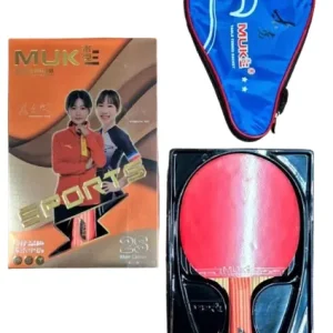 راکت پینگ پنگ ۳ ستاره کربن دار میوک (MUKE) حرفه‌ای با کاور و جعبه