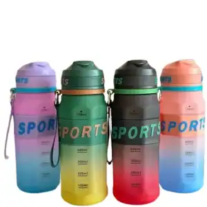 قمقمه اسپرت پاستیلی کروم مات ۷۵۰ میلی‌لیتر (نی‌دار و بنددار)