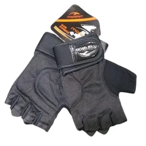 دستکش بدنسازی زنانه نیمه انگشتی ماراتن - مچ بند دار با کفی برزنتی