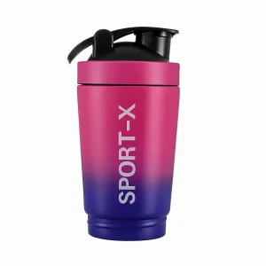 شیکر فلزی دو تیکه استیل دارای جای پودر و قرص – گنجایش ۰.۵۹۱ لیتر