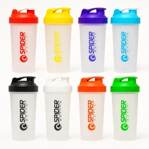 شیکر یک تیکه اسپایدر شفاف توپ دار با درب ضامن دار – گنجایش ۰.۷ لیتر