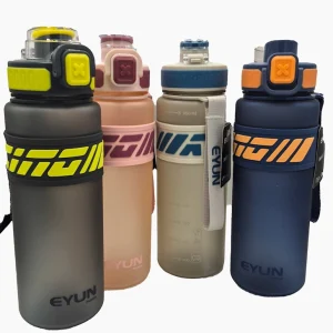 قمقمه ورزشی ایون (EYUN) دو حالته دور سیلیکونی 1000 میلی‌لیتر (نی‌دار و آسان‌نوش)