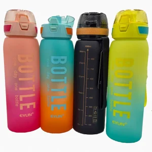 قمقمه ورزشی ایون (EYUN) مدل مات ظرفیت 1000 میلی لیتر | درب قفل‌دار + بند دستی (بدنه Soft Touch)