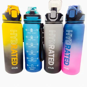 قمقمه ورزشی نی‌دار ایون (EYUN) مدل 587 طرح Stay Hydrated ظرفیت 1000 میلی‌لیتر (تایمردار)