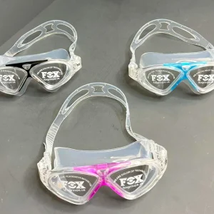 عینک شنا فوکس X3 با لنز ضد بخار و بند قابل تنظیم | مناسب استخر و آب‌های آزاد