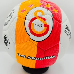 توپ فوتبال سایز ۵ طرح تیم گالاتاسرای (GS) | دوختی با رویه چرم برزنتی