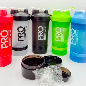 شیکر 4 تیکه حرفه‌ای Pro Jeme مات | فنر فلزی + مخزن پودر و قرص