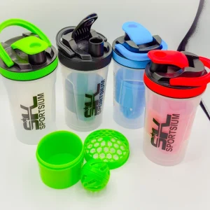 شیکر بدنسازی 2 تیکه SK Sportsium شفاف 700 میلی لیتر | مخزن دار (توپ میکسر + توری)