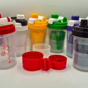 شیکر بدنسازی 3 تیکه اسپایدر (Spider) ظرفیت 500 میلی لیتر | مخزن‌دار (درب پیچی + توپ همزن)