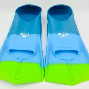 فین شنا قدرتی اسپیدو (Speedo) طرح آبی سبز | سیلیکون نرم | مخصوص تمرینات پا