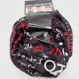 اسکارف ورزشی داخل خز طرح نوشته قرمز مشکی (Multi Function Scarf)