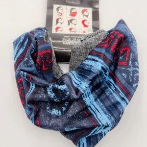 اسکارف ورزشی داخل خز طرح گرافیکی آبی قرمز (Multi Function Scarf)