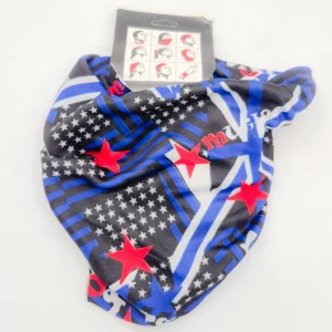 اسکارف ورزشی داخل خز طرح ستاره و خطوط گرافیکی آبی قرمز (Multi Function Scarf)