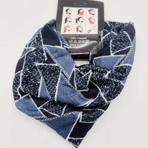 اسکارف ورزشی داخل خز طرح هندسی آبی سرمه‌ای (Multi Function Scarf)