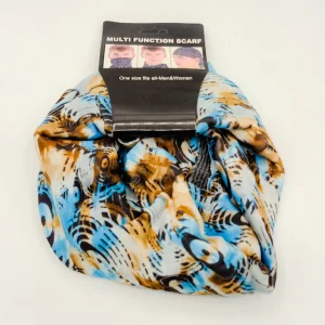 اسکارف ورزشی داخل خز طرح گرافیکی آبی قهوه‌ای (Multi Function Scarf)