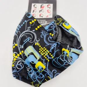 اسکارف ورزشی داخل خز طرح گرافیکی آبی زرد (Multi Function Scarf)