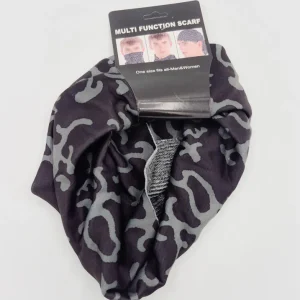 اسکارف ورزشی داخل خز طرح چریکی طوسی مشکی (Multi Function Scarf)