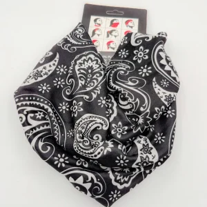 اسکارف ورزشی داخل خز طرح پیزلی مشکی سفید (Multi Function Scarf)