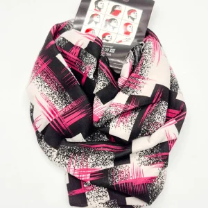 اسکارف ورزشی داخل خز طرح براش‌استروک صورتی مشکی (Multi Function Scarf)