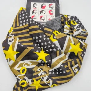 اسکارف ورزشی داخل خز طرح ستاره و خطوط گرافیکی زرد مشکی (Multi Function Scarf)