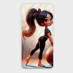 حوله باشگاهی طرح Cartoon Fitness Girl | مدل فانتزی دخترانه با توپ تمرین 120×60