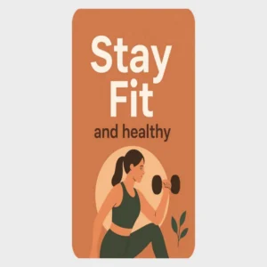 حوله باشگاهی طرح Stay Fit | حوله ورزشی الهام‌بخش با طراحی مدرن و رنگ نارنجی انرژی‌زا 120×60