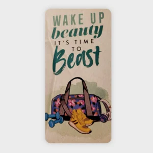 حوله باشگاهی طرح Wake Up Beauty | مدل انگیزشی و دخترانه با طراحی فیتنس 120×60