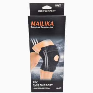 زانوبند حرفه‌ای MAILIKA کد 671 | مجهز به ۴ آتل منعطف و ۴ بند چسبی (High-Support) جهت پایداری کامل