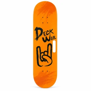 اسکیت بورد دک‌وار (Deckwar) مدل 31 اینچ طرح نارنجی راک | اسکیت بورد چوبی ۷ لایه افرا با دستگیره حمل اختصاصی
