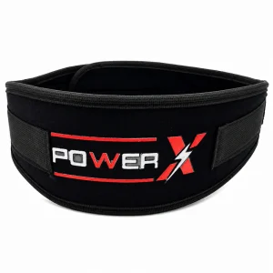کمربند بدنسازی POWER X | کمربند تمرینات قدرتی و کراس‌فیت فوم و ابری با سگک فلزی و بست چسبی