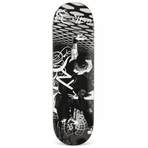 اسکیت بورد چوبی مدل Dynamic Skater Art سیاه و سفید | اسکیت بورد حرفه‌ای طرح هنری اسکیت‌سوار