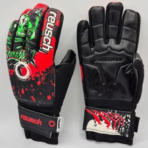 دستکش دروازه‌بانی بزرگسالان رویوش (Reusch) سایز ۱۱ | فنردار با کف چرم ضد لغزش و مچ‌بند چسبی