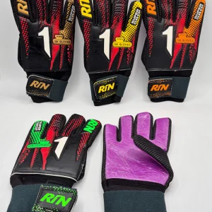 دستکش دروازه‌بانی پسرانه RIN (Rin Pro Super Grip) | کف چرم ضد لغزش دانه‌دار با پارچه تنفسی و مچ‌بند چسبی