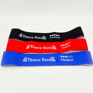 کش مینی لوپ پارچه‌ای تراباند (Thera-Band) | مجموعه ۳ عددی کش مقاومت و فیزیوتراپی ضد لغزش و قابل شستشو